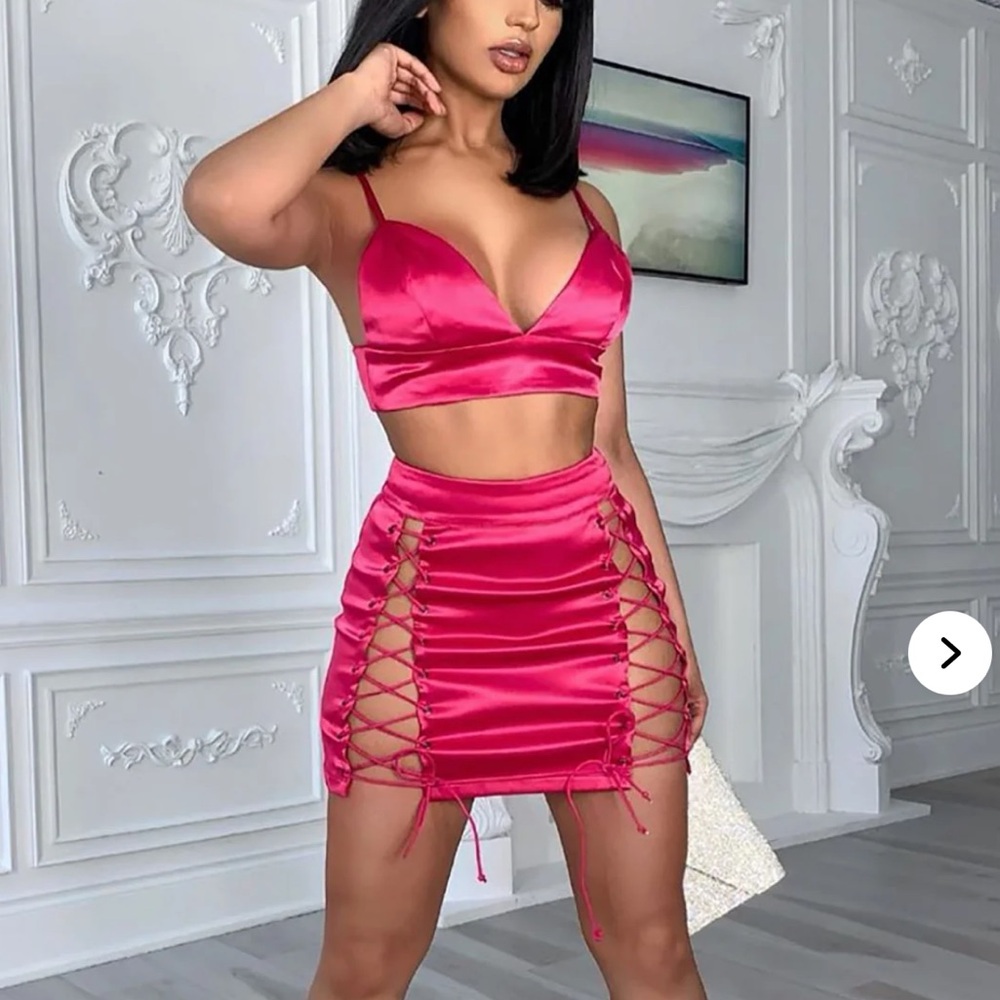 Fashion Nova Pink Mini Skirt set